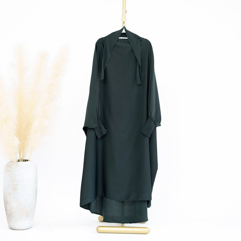 ثوب صلاة ساتان متطابق للأم وابنتها المسلمة، جلباب علوي