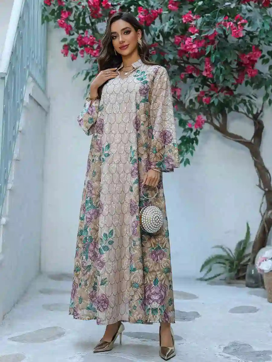 Pink, Green, Dark Apricot