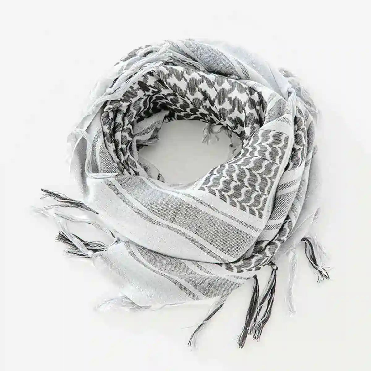 100% Cotton Palestinian Keffiyeh Scarf, Tassel Palestine Scarf Shemagh Tactical Head Neck Wrap for Men and Women