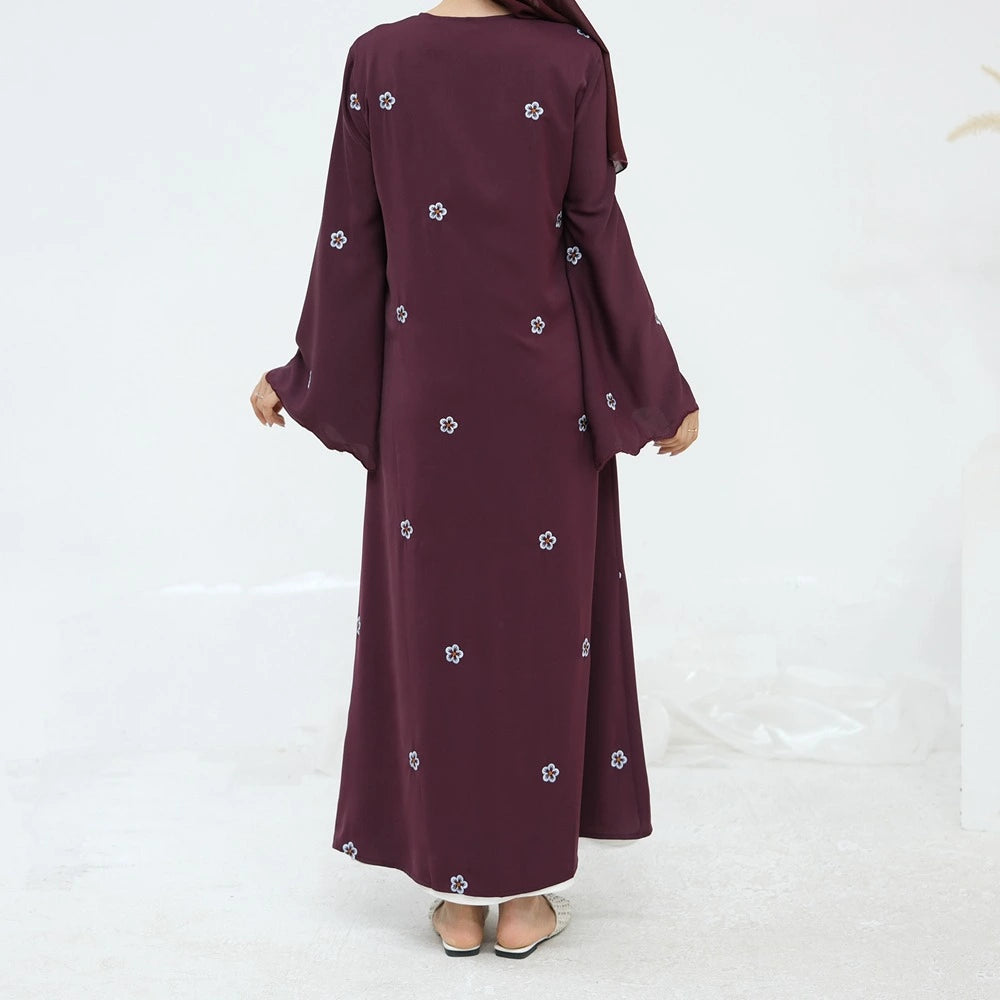 عباية فاخرة مطرزة مفتوحة مع حجاب متناسق #251027