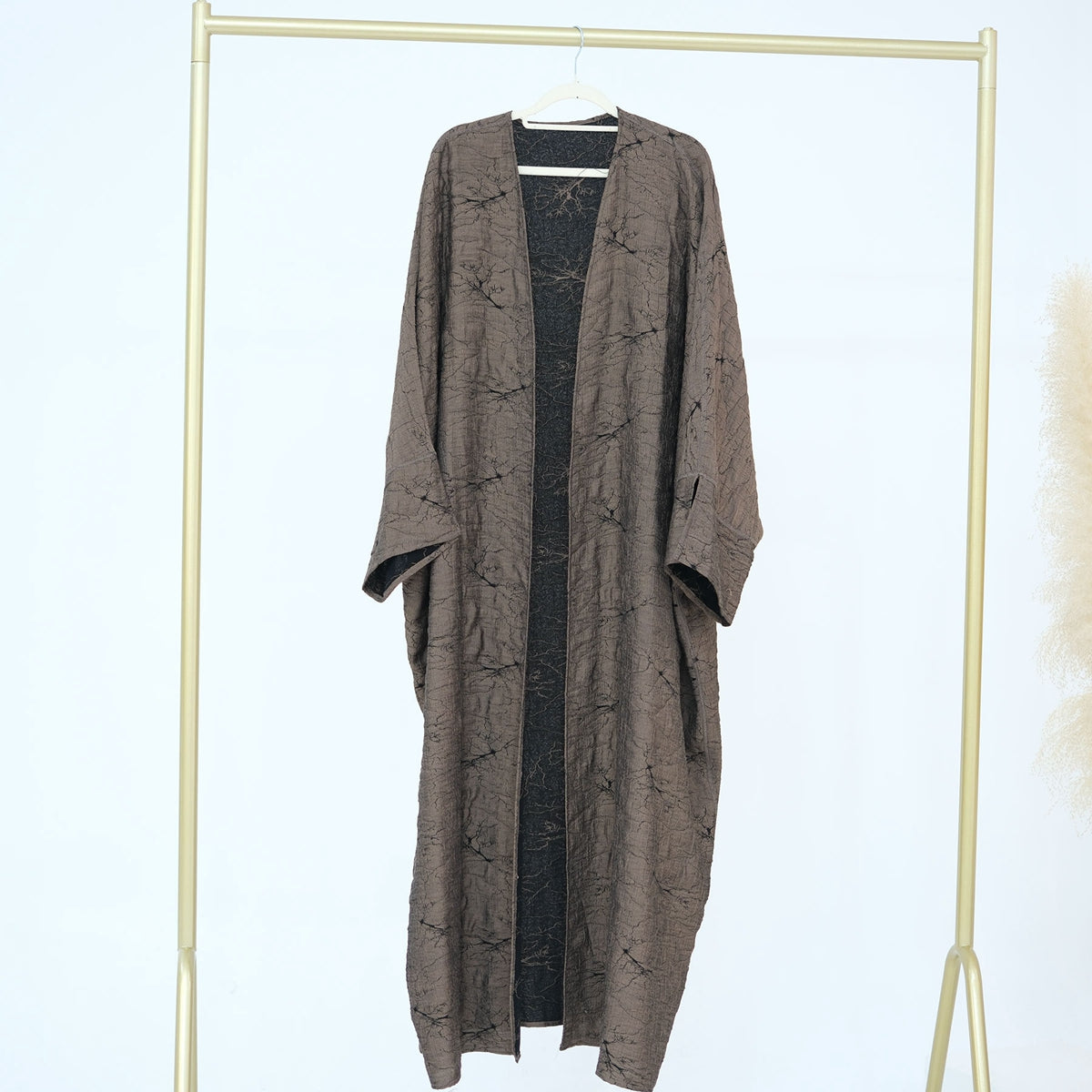 عباية مفتوحة من الجاكار قابلة للعكس للنساء المسلمات #26B012