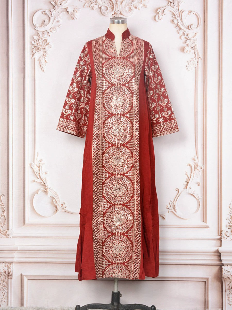 Eid Sequins Middle East Arab Caftan Kaftan Dress #25397