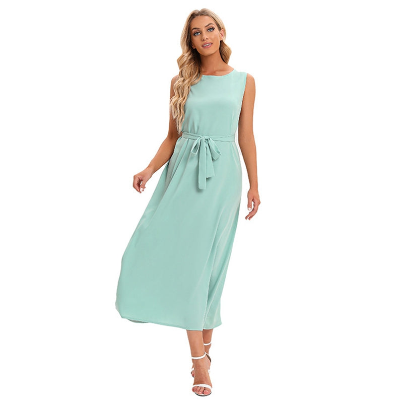 Solid Color Abaya Under Sleeveless Inner Slip Dress Underdress For Muslim Women