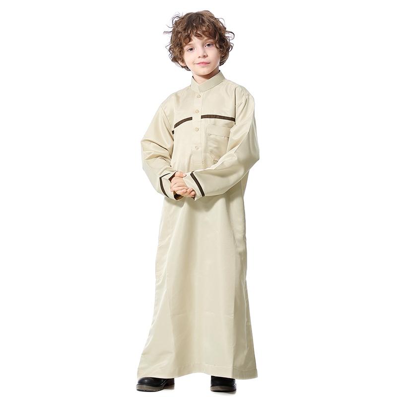 Middle East Arab Kids Clothing Stand Collar Robe Boy thobes
