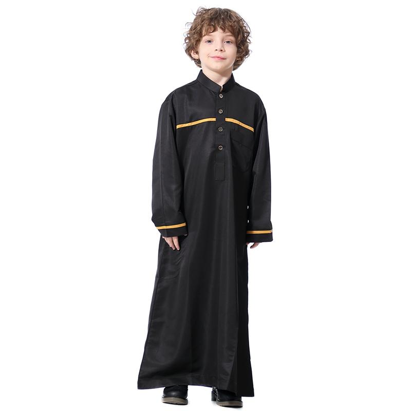 Middle East Arab Kids Clothing Stand Collar Robe Boy thobes