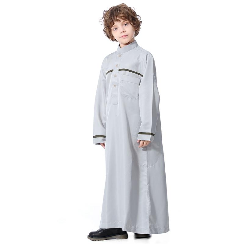 Middle East Arab Kids Clothing Stand Collar Robe Boy thobes
