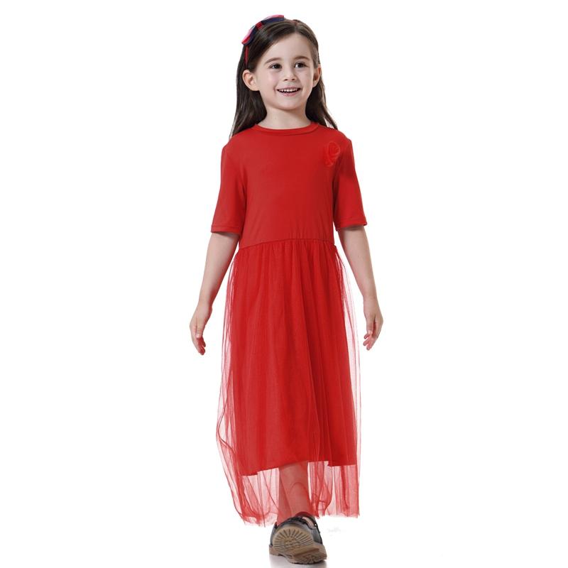 Middle East Arab Kids Clothes Girl Fashion Mesh Dress