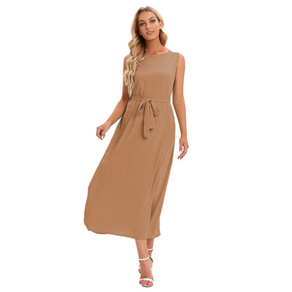 Solid Color Abaya Under Sleeveless Inner Slip Dress Underdress For Muslim Women
