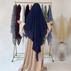 3 Layer Chiffon 11 Color Options Long Khimar For Muslim Women Nikah And Prayer