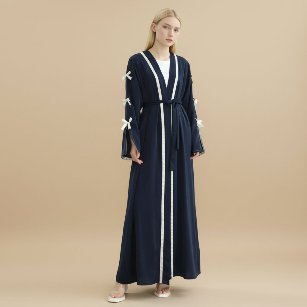 Bows Nida Open Abaya Dress #251033