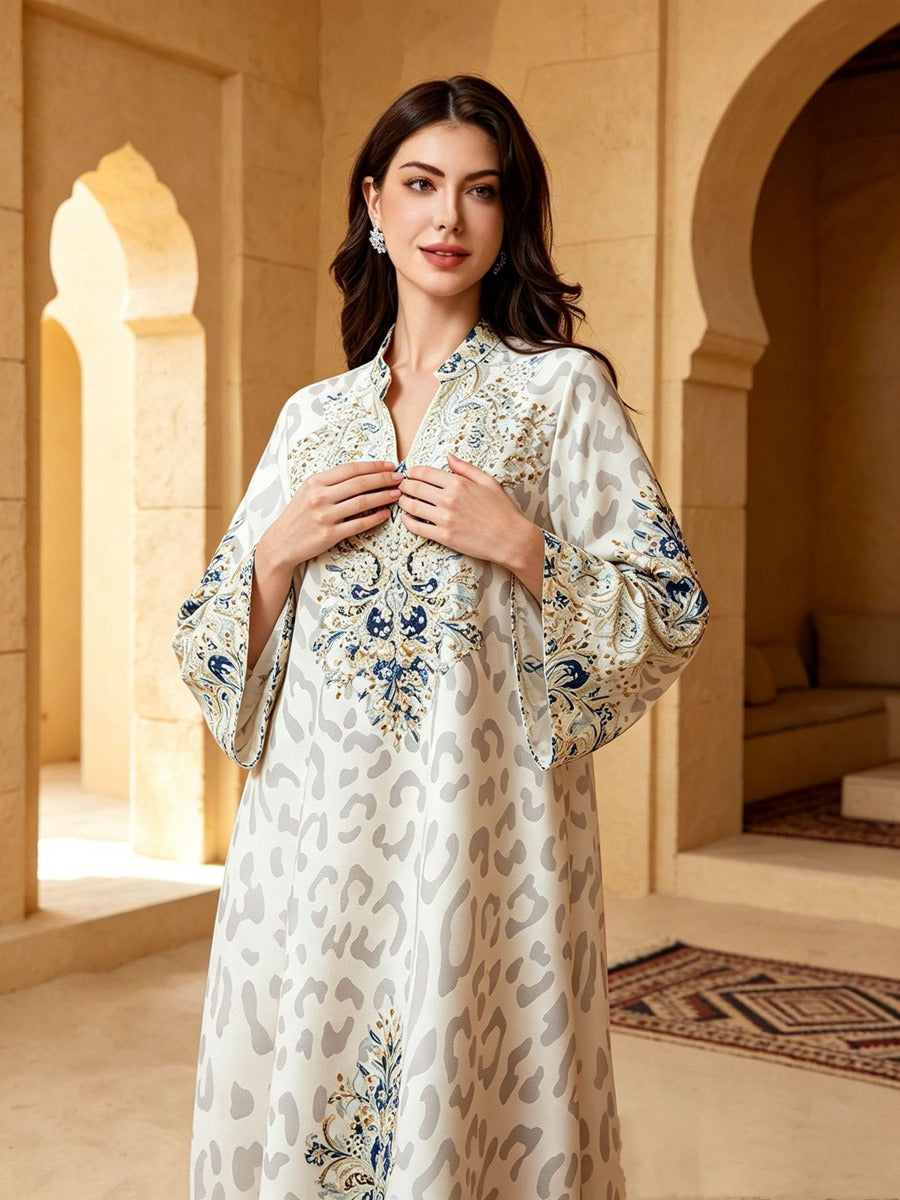 Eid Dress Hotfix Rhinestones Jalabiya Caftan Kaftan Dress #26444