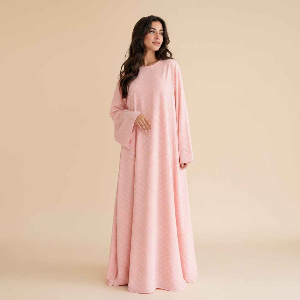 Muslim Women Polka Dot Abaya Dress #261378
