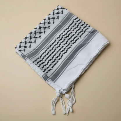 Authentic Jacqaurd Palestinian Keffiyeh Scarf Arab Shemagh Traditional Kuffiyeh Head Neck Wrap For Men and Women