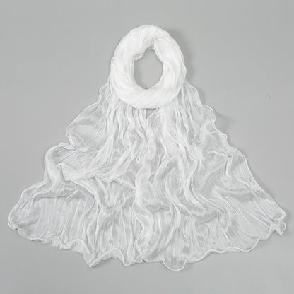Muslim Women Shiny Pleated Hijab Scarf #26YW555