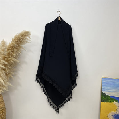 13 Color Options Nida Lace Long Khimar For Middle East Arab Women