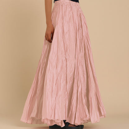 Modest Pleated Plain Solid Color Long Skirt #2603001