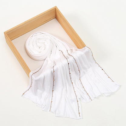 Muslim Women Hotfix Rhinestones Modal Hijab Scarf #26YW365