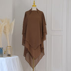 3 Layer Chiffon 11 Color Options Long Khimar For Muslim Women Nikah And Prayer