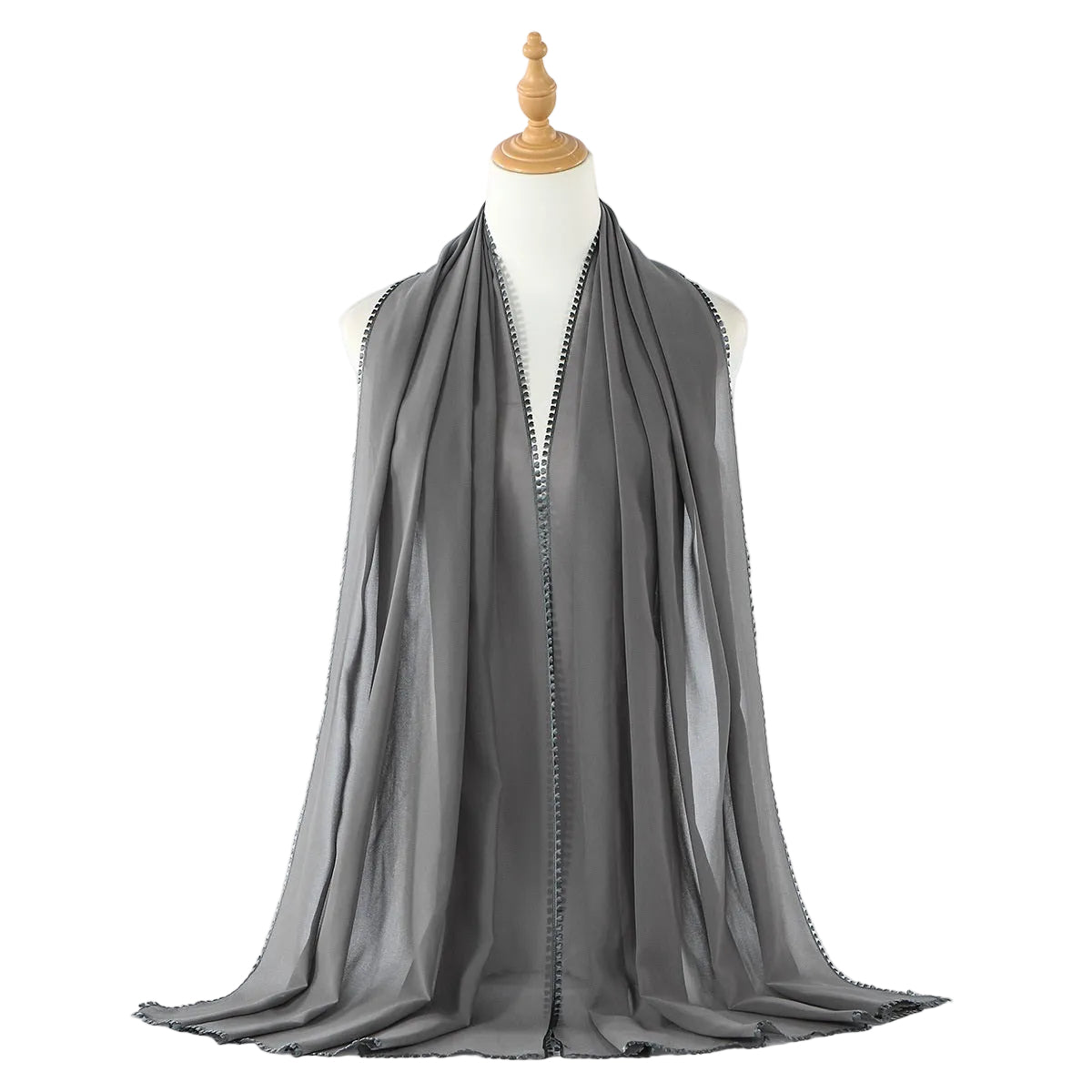 Muslim Women Heart Trim Chiffon Hijab Scarf #26VE204