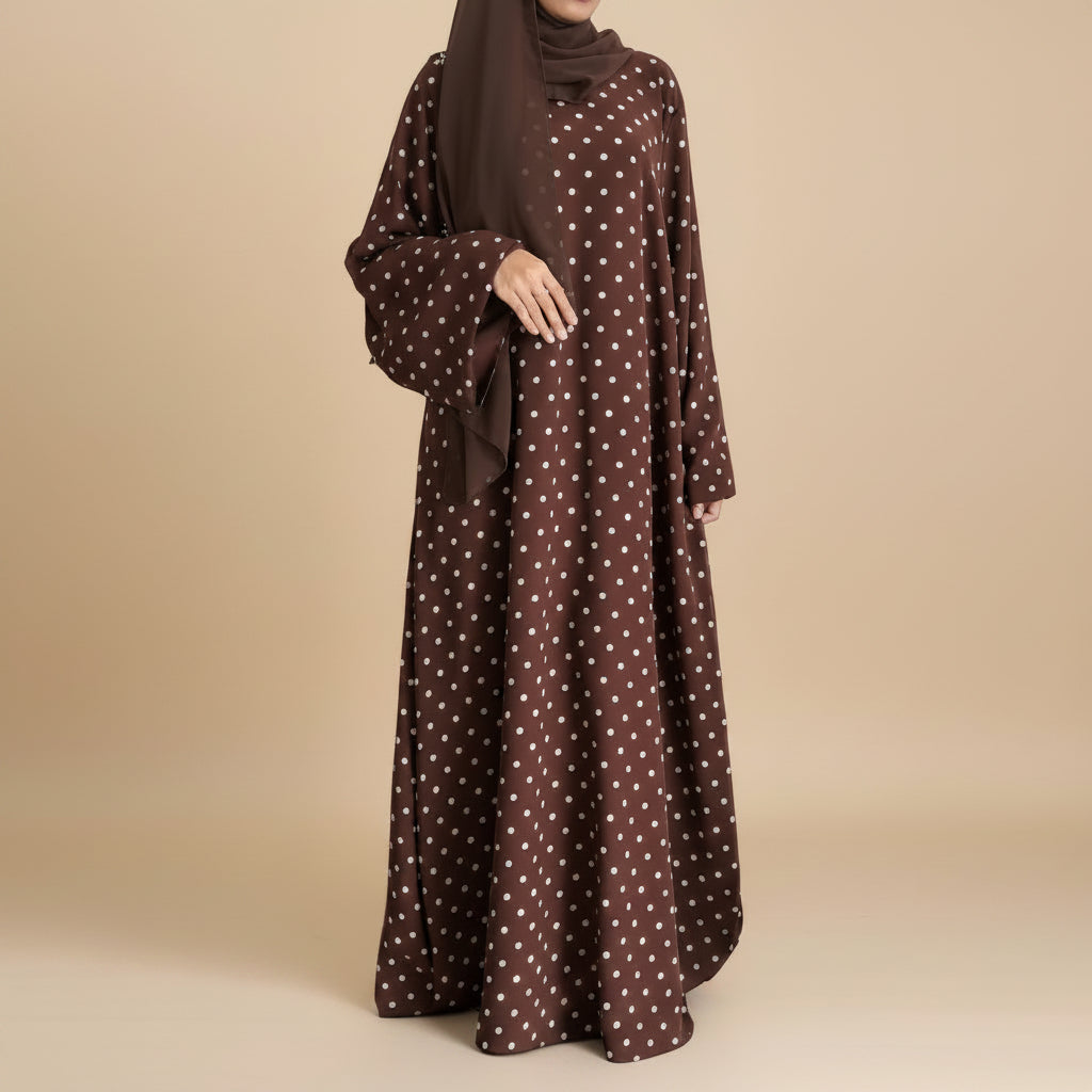 Muslim Women Polka Dot Abaya Dress #261378