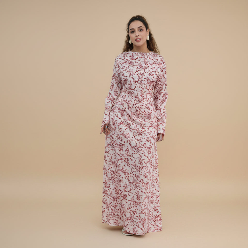 Muslim Women Printed Abaya Dress #261324