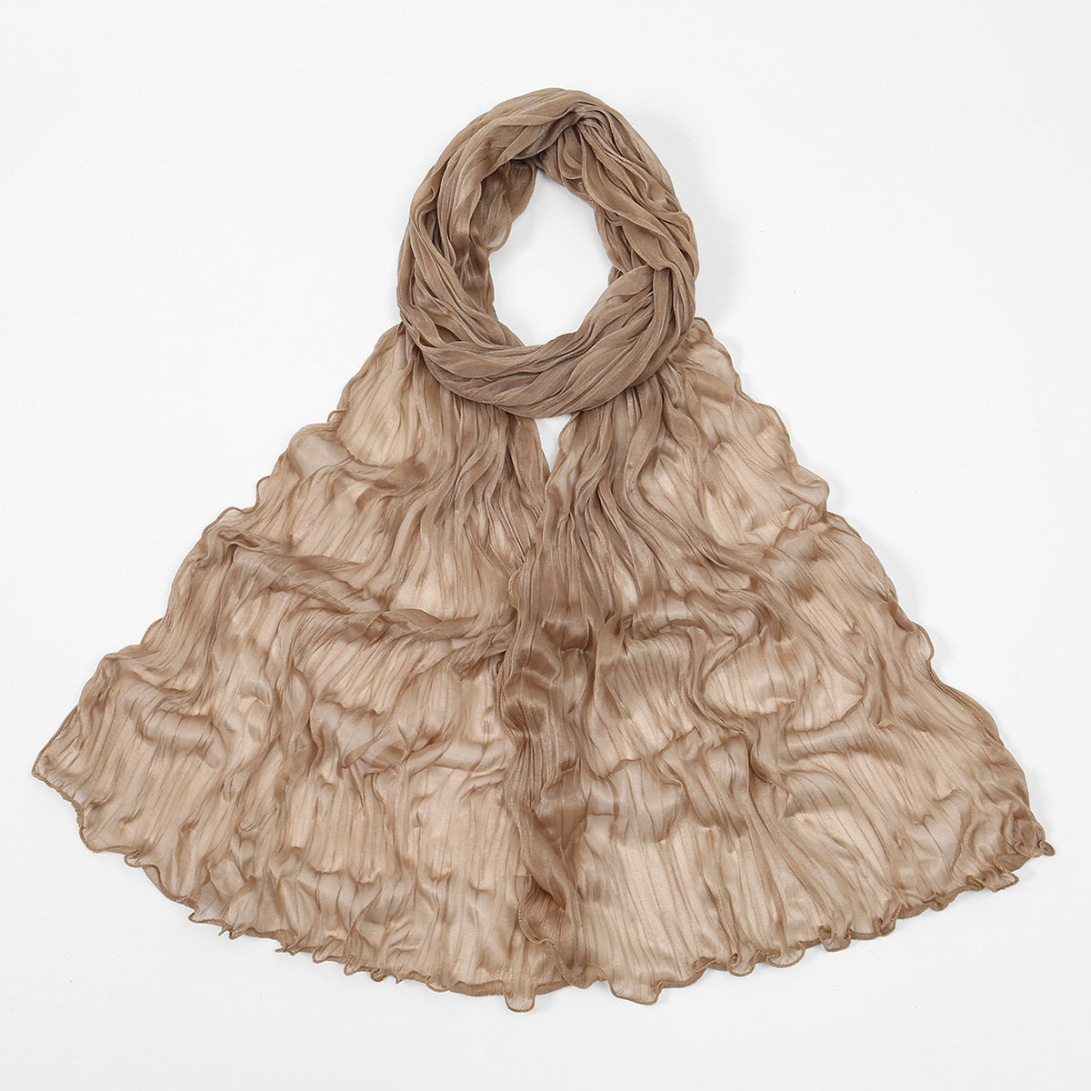 Muslim Women Shiny Pleated Hijab Scarf #26YW555