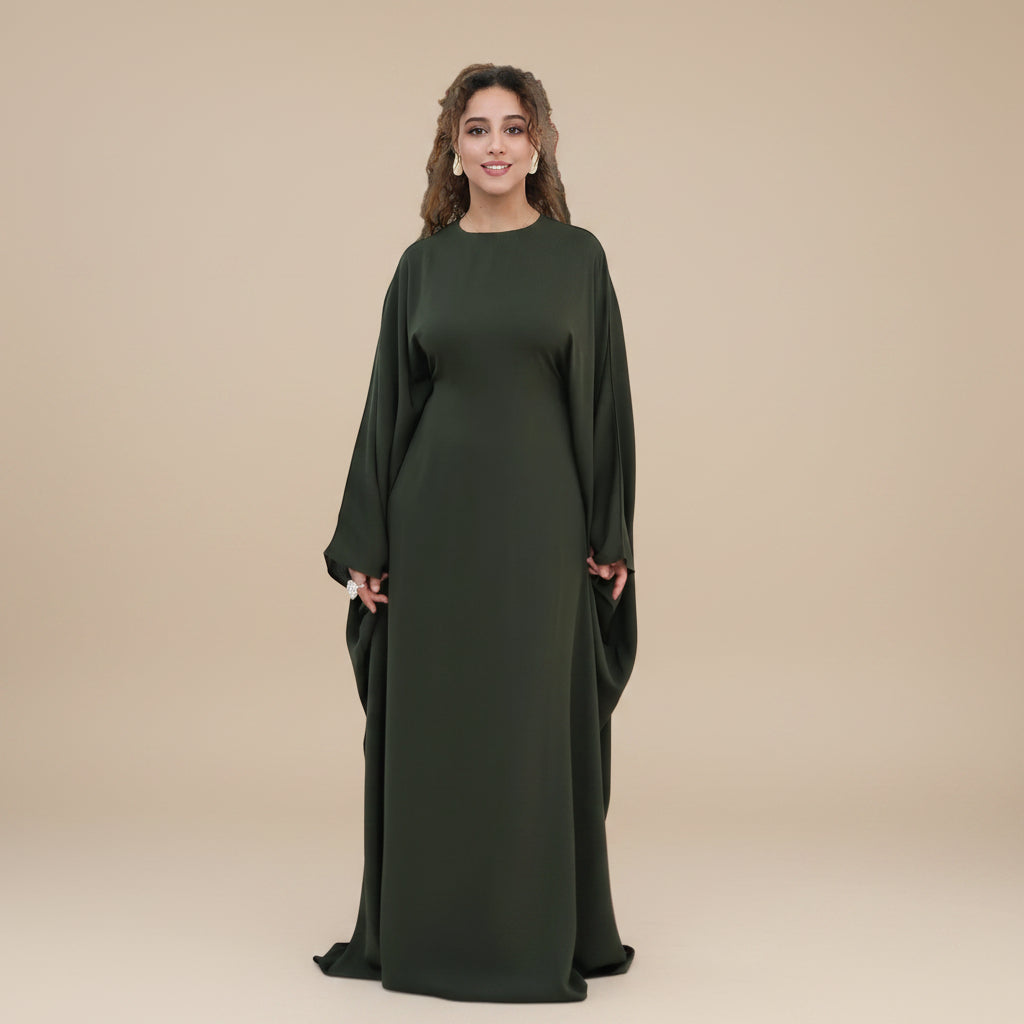 Muslim Women Nida Batwing Sleeve Farasha Abaya Dress #261315