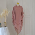 3 Layer Chiffon 11 Color Options Long Khimar For Muslim Women Nikah And Prayer