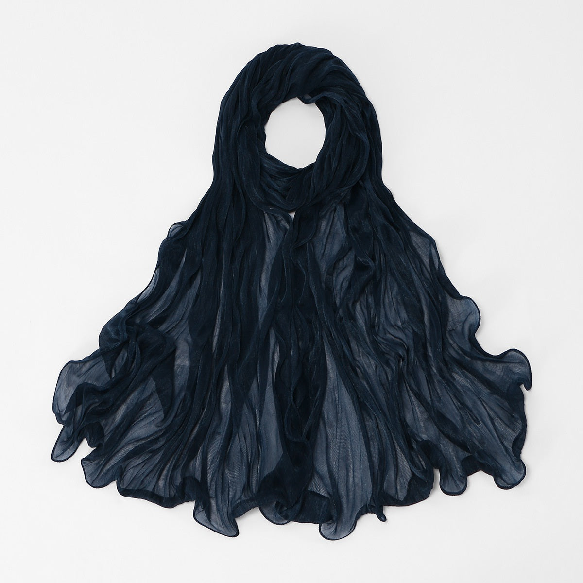 Muslim Women Shiny Pleated Hijab Scarf #26YW555