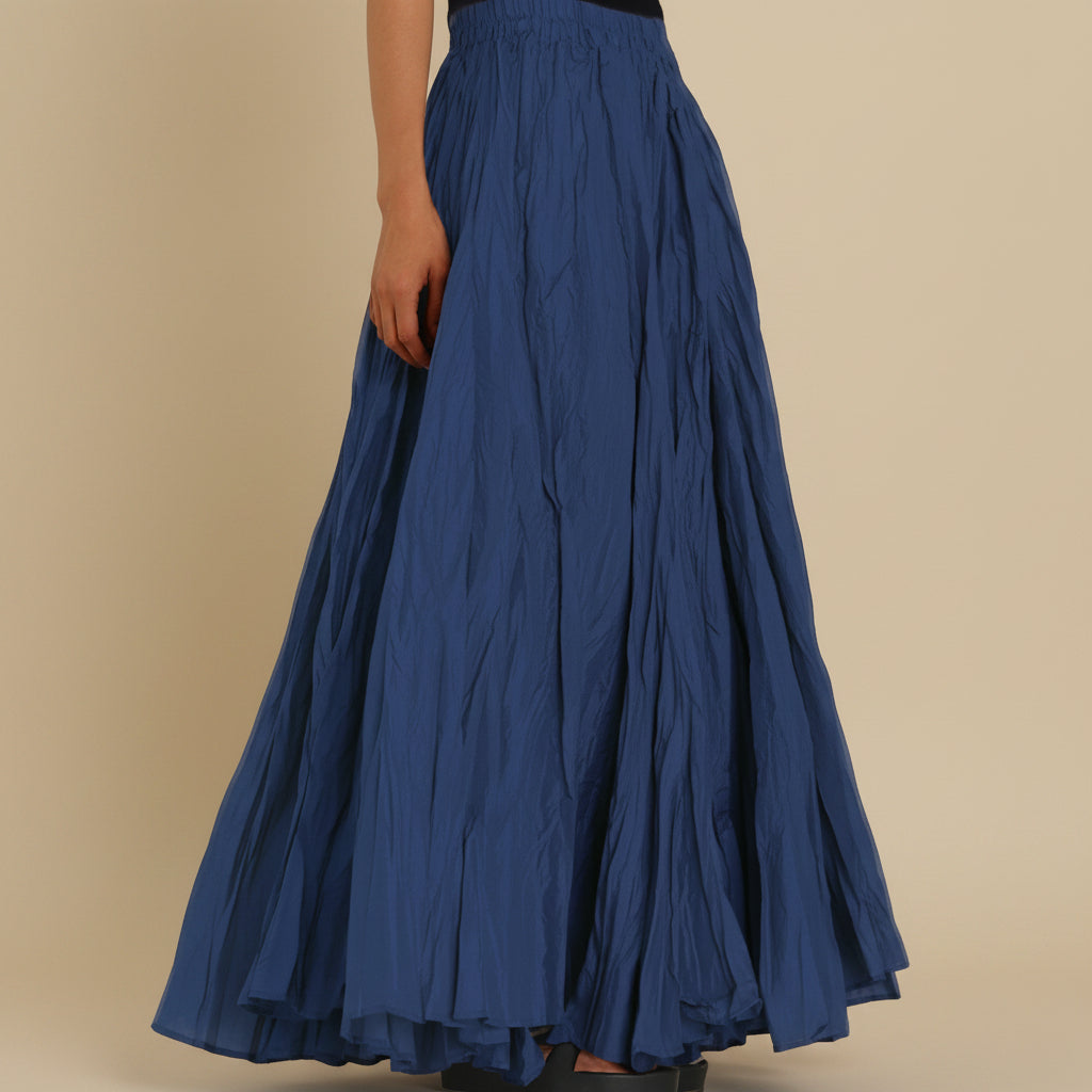 Modest Pleated Plain Solid Color Long Skirt #2603001