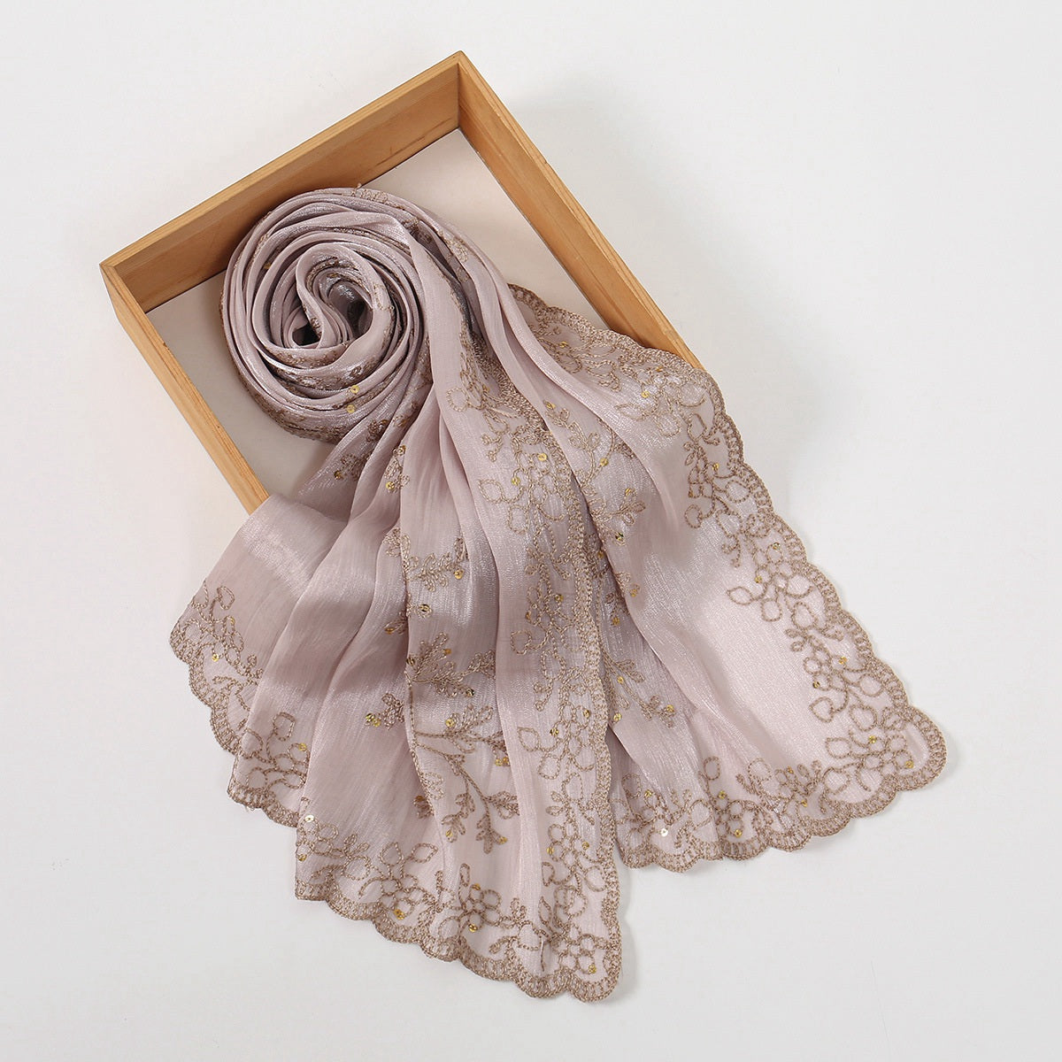 Muslim Women Sequins Embroidery Hijab Scarf #26VE177