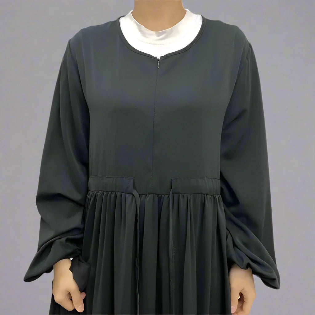 عباية نسائية مسلمة بلون سادة فضفاضة