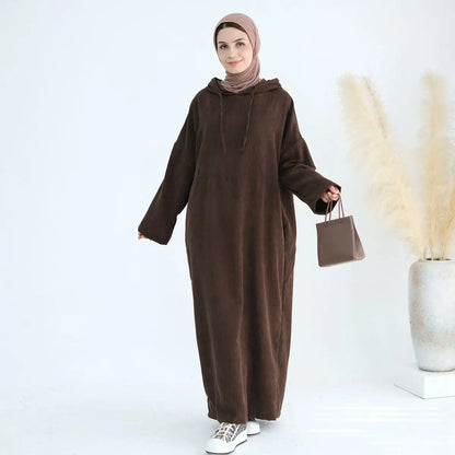 فستان عباية مخملي شتوي خريفي