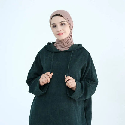 فستان عباية مخملي شتوي خريفي