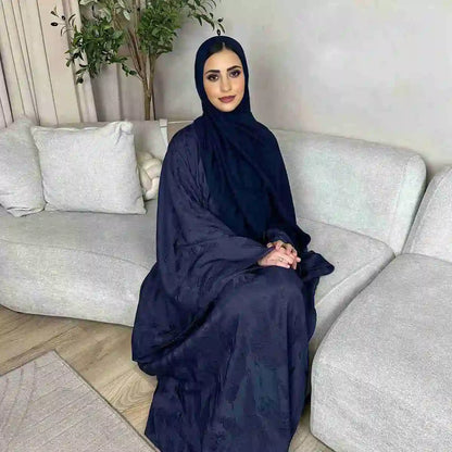 فستان عباية ساتان جاكار ثلاثي الأبعاد #25002