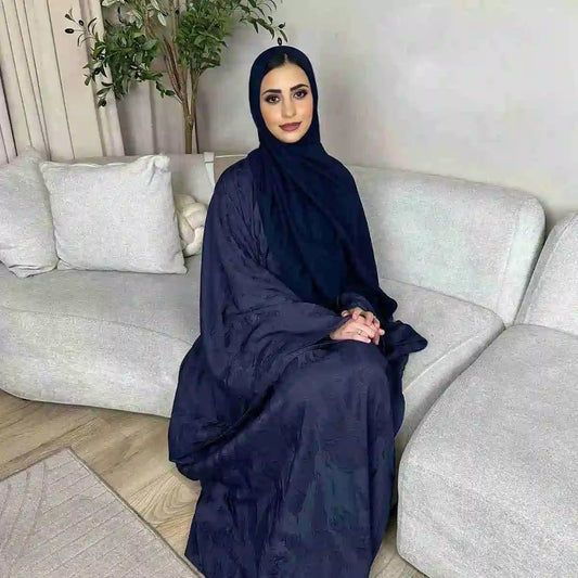 فستان عباية ساتان جاكار ثلاثي الأبعاد #25002
