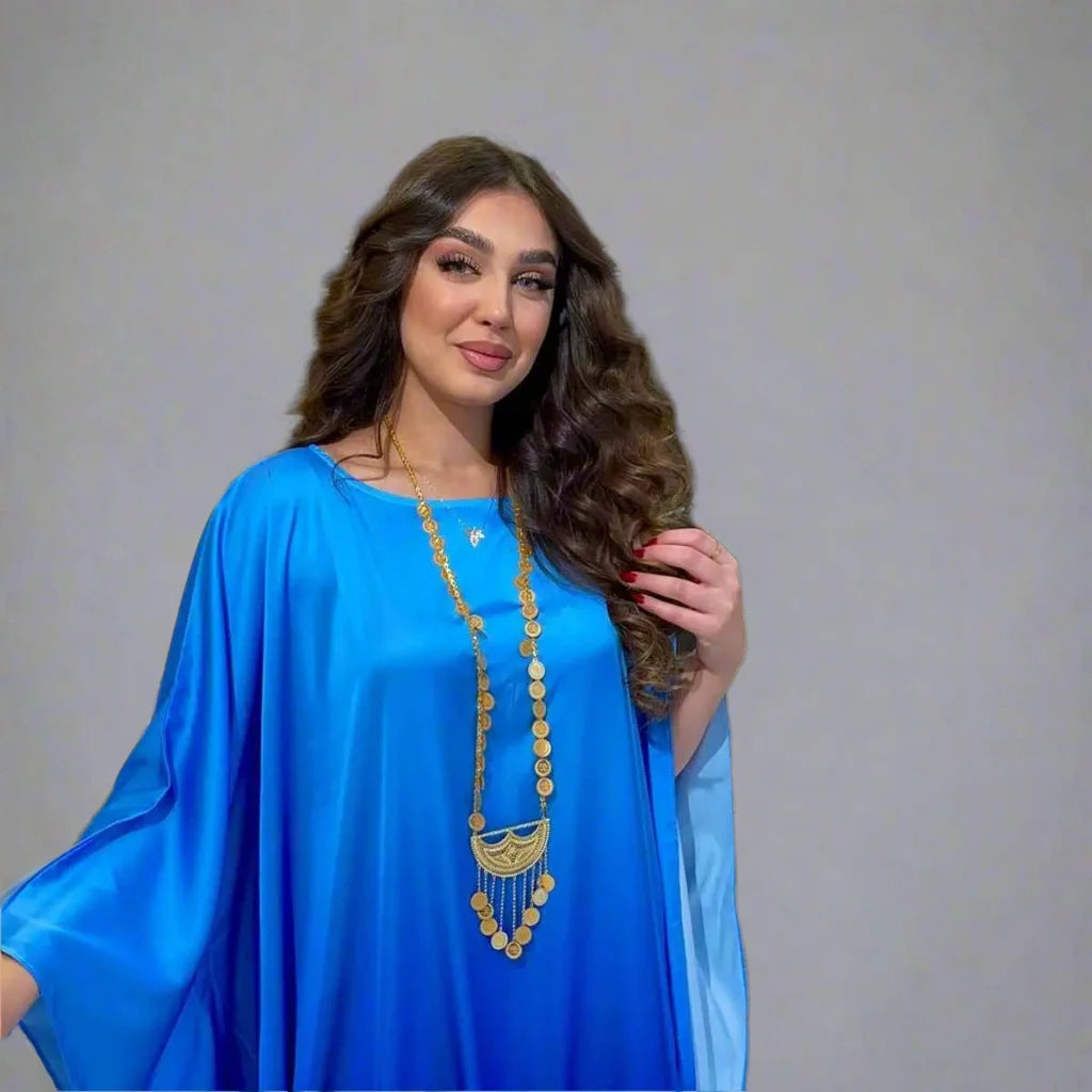 فستان عباية فراشة بأكمام خفاش بمقاس واحد