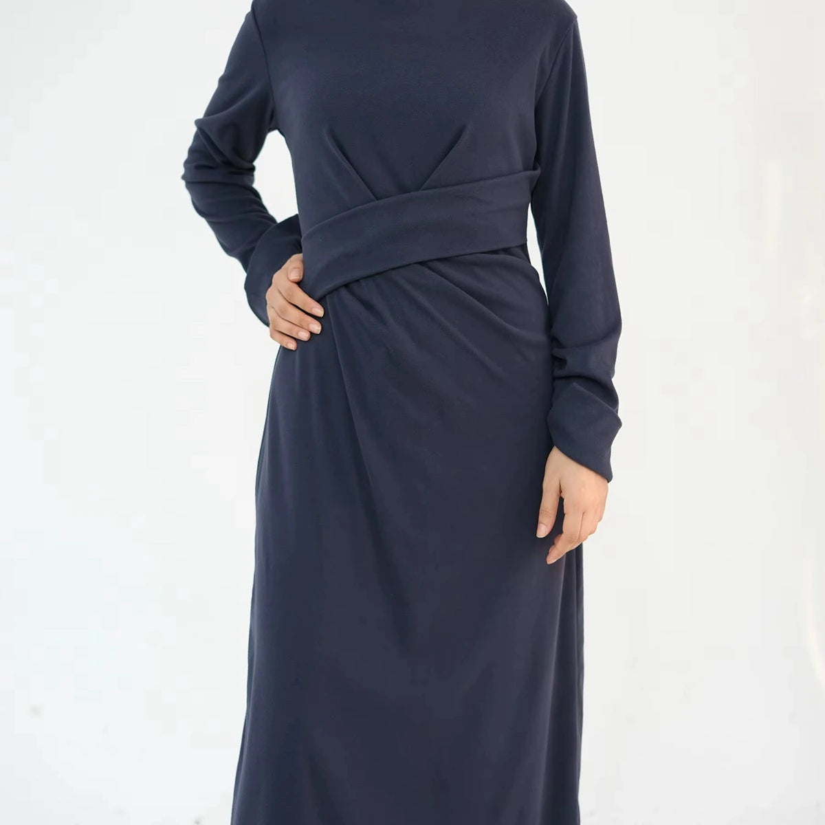 فستان عباية مخمل سادة #24889