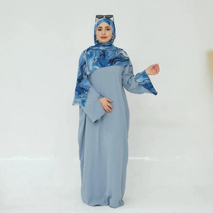 عباية نيدا بأكمام مزينة بالفتحات مع حجاب #25942