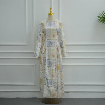 Muslim Women Abaya Dress With Cotton Lining and Back Strap #261377