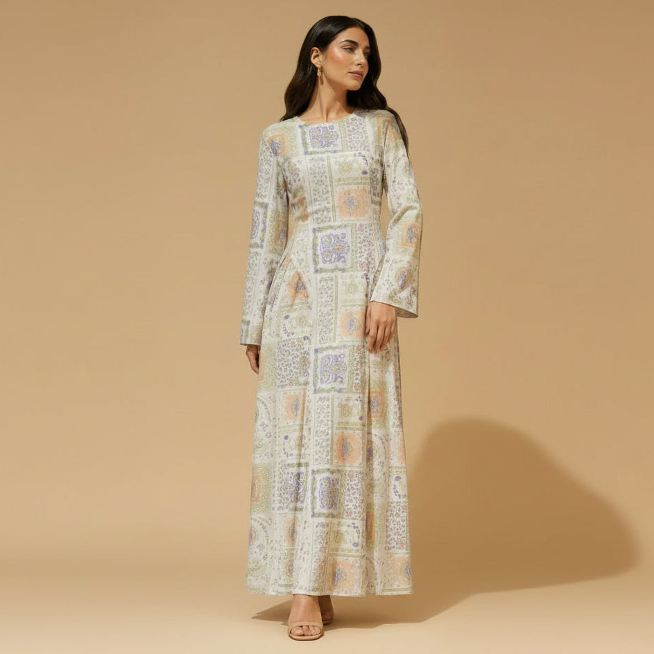 Muslim Women Abaya Dress With Cotton Lining and Back Strap #261377