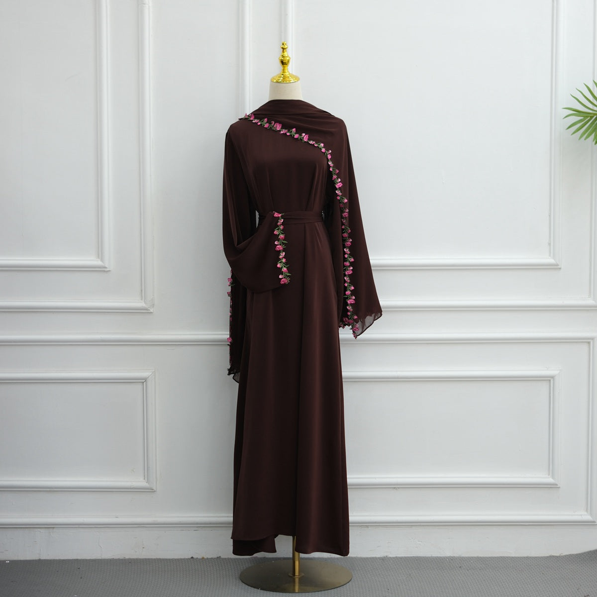 Muslim Women Nida Abaya Dress With A Laced Matching Hijab #261355
