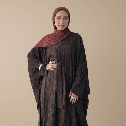 3D Bubble Jacquard Abaya Dress #251128