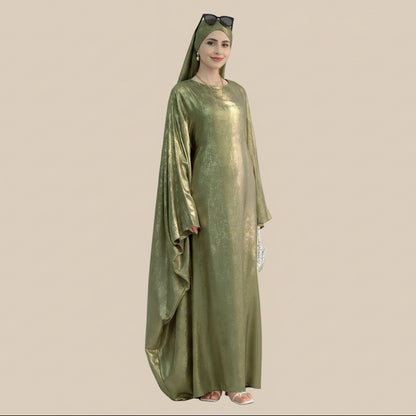 Bronzing Gleam Butterfly Batwing Farasha Abaya Dress #26778