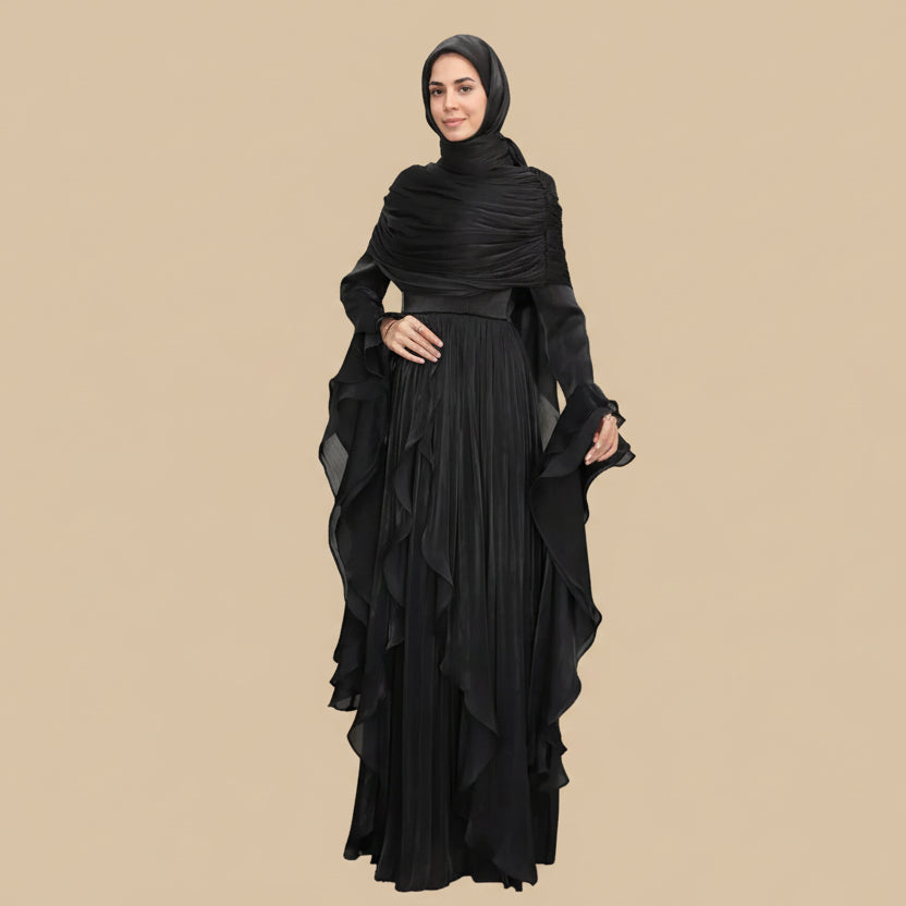 Muslim Women Abaya Dress With Cape #261169