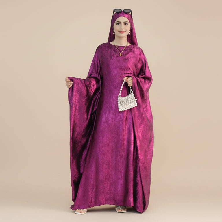Bronzing Gleam Butterfly Batwing Farasha Abaya Dress #26778