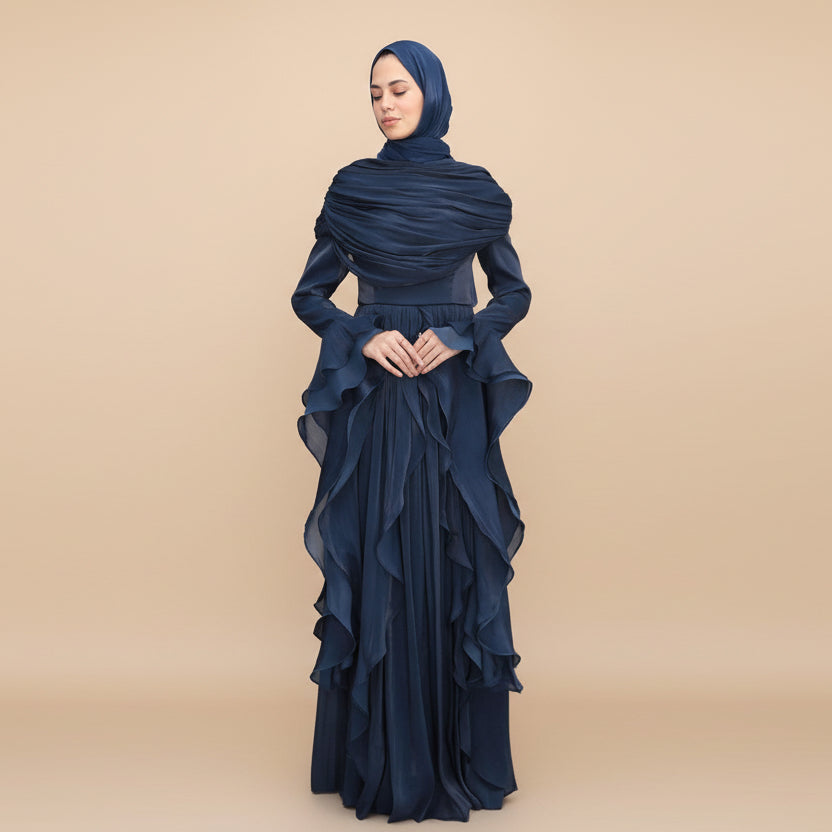 Muslim Women Abaya Dress With Cape #261169