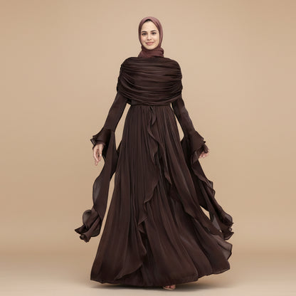 Muslim Women Abaya Dress With Cape #261169
