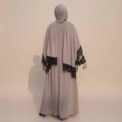 عباية نسائية دانتيل مع حجاب متناسق #261175
