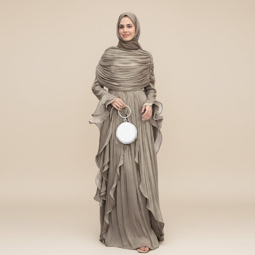 Muslim Women Abaya Dress With Cape #261169